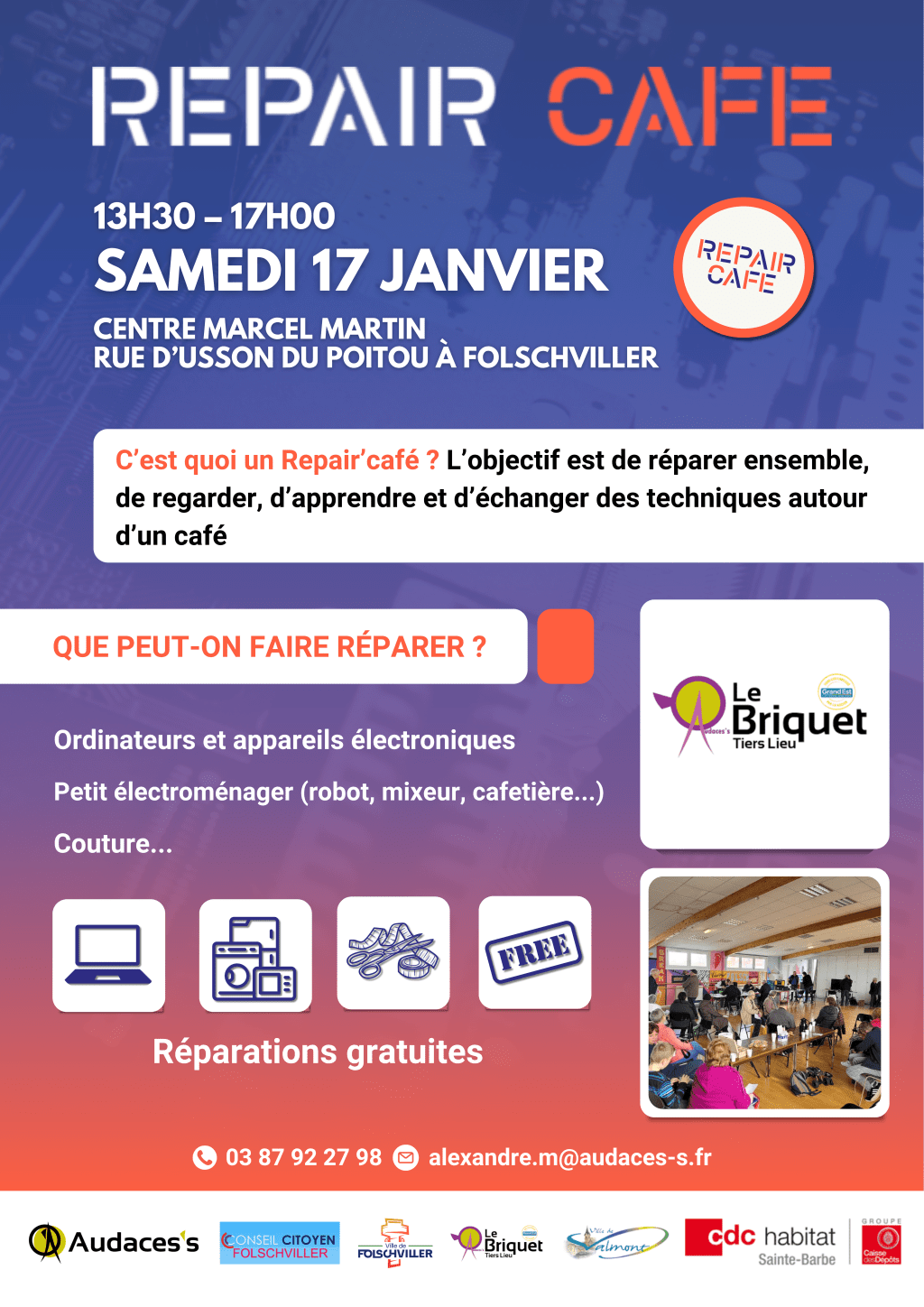 Repair’café le 17 janvier
