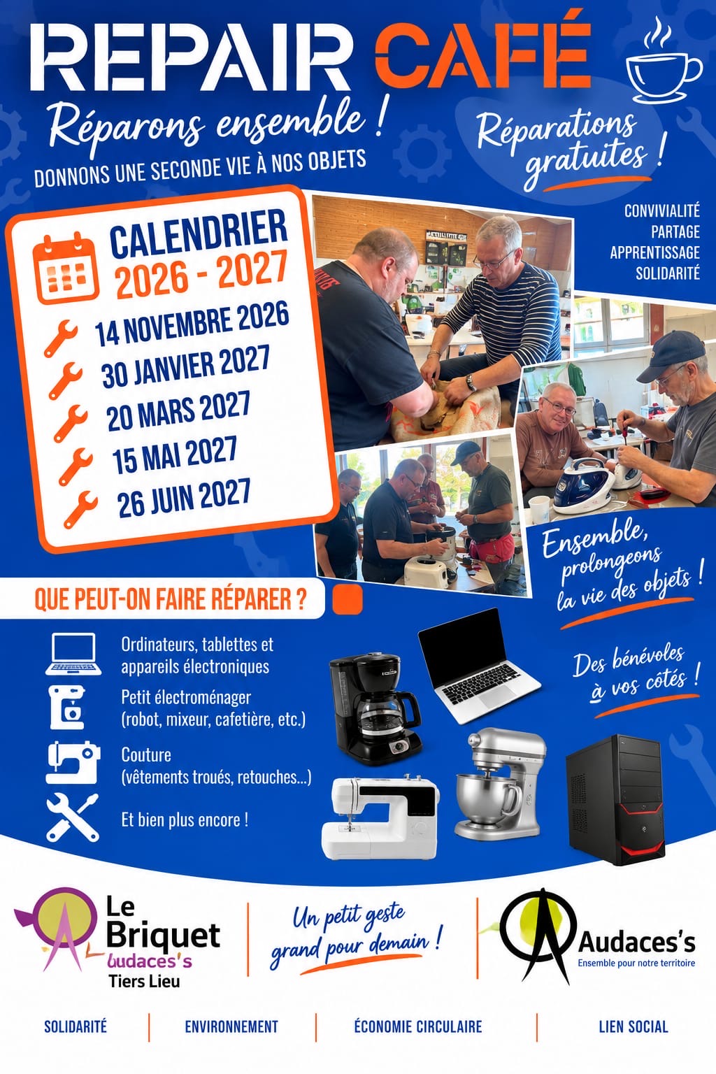 Planning prévisionnel des Repair&rsquo;cafés